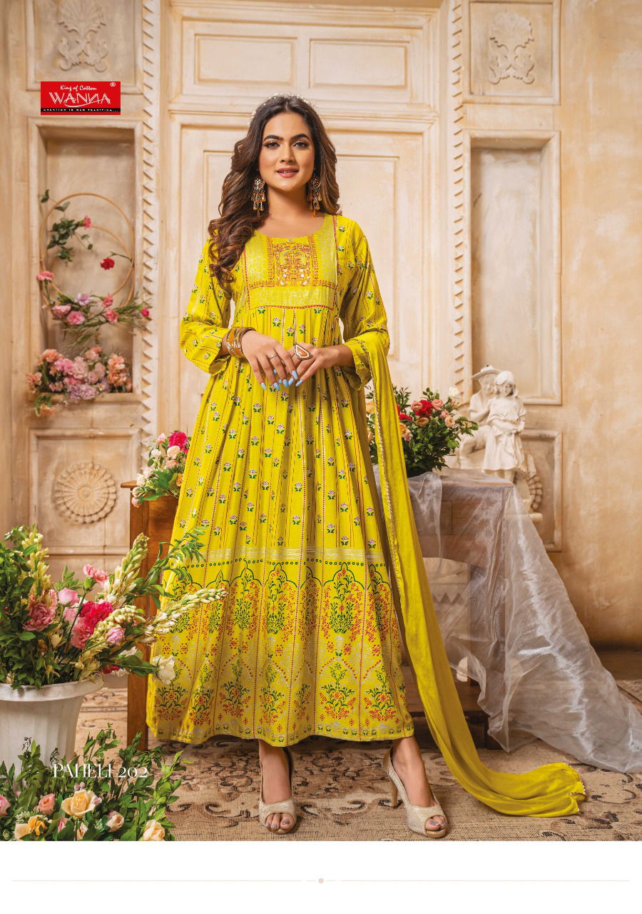 Wanna Paheli 2 Fancy Festive Wear Heavy Rayon Kurtis With Dupatta Collection